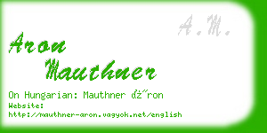 aron mauthner business card